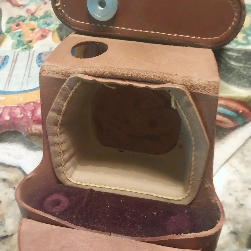 Vintage Camera with Brown Leather Case